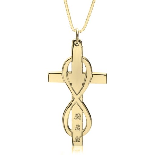 Collier Croix Infini avec Initiales