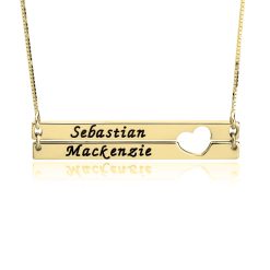 Collier Double Barrettes avec Cœur