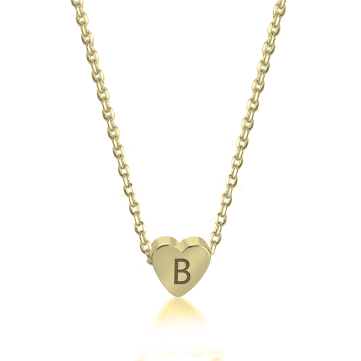 Collier Pendentif Cœur avec Initiale