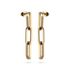 Boucles d'Oreilles Pendantes en Acier Inoxydable Doré
