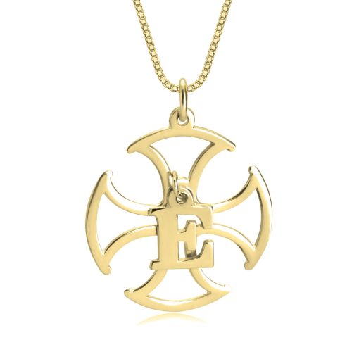 Collier Croix Celtique avec Initiale