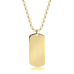 Collier Plaque Signature Homme