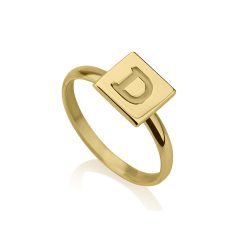 Bague Carrée et Initiale