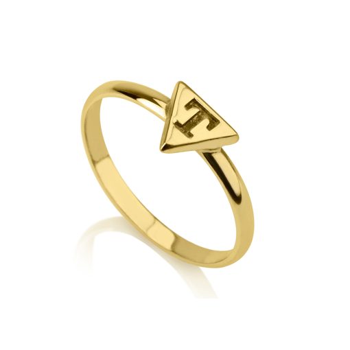 Bague Triangle avec Initiale