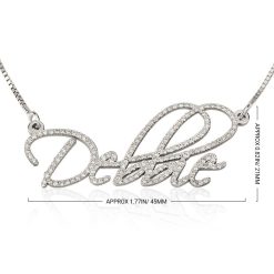 Collier Prénom Ecriture Script avec Zirconium