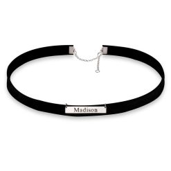 Collier Choker avec Barre Prénom Découpé