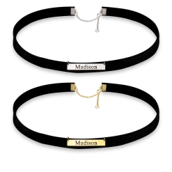 Collier Choker avec Barre Prénom Découpé