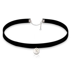 Collier Choker avec Pendentif Initiale Découpée