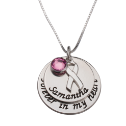 Collier Prénom avec Charms Octobre Rose