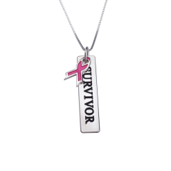 Collier Barre Ruban Rose