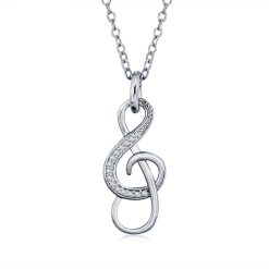 Collier Clé de Sol avec Zirconium