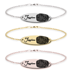 Bracelet Gourmette Empreinte Digitale