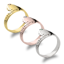 Bague Pied de Bébé Personnalisée