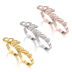 Bague Deux Doigts avec Prénom