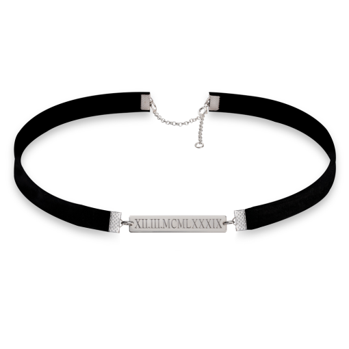Choker Trait d'union avec Chiffres Romains