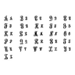 Chevalière Monogramme Ajouré police de caractères