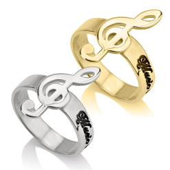 Bague Prénom avec Clé de Sol