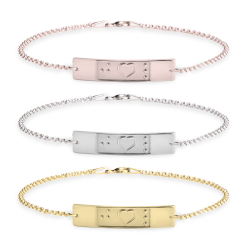 Bracelet Gourmette en Braille avec Cœur