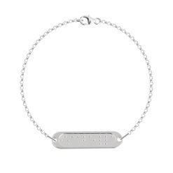 Bracelet Barre en Braille avec Double Chaîne