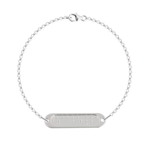 Bracelet Barre en Braille avec Double Chaîne