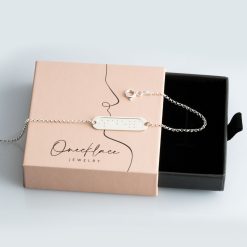 Bracelet Barre en Braille avec Double Chaîne