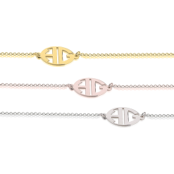 Bracelet Monogramme Lettres Capitales Découpées