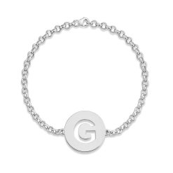 Bracelet avec Initiale Découpée en argent