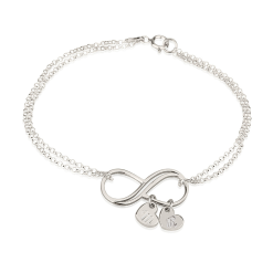 Bracelet Infini avec Charms Cœur Initiale