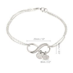 Bracelet Infini avec Charms Cœur Initiale