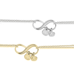 Bracelet Infini avec Charms Cœur Initiale