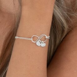 Bracelet Infini avec Charms Cœur Initiale