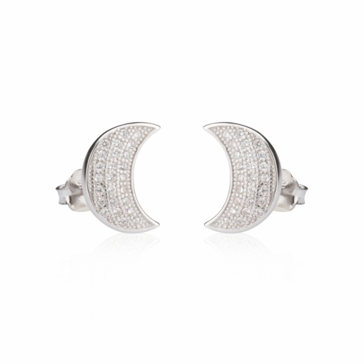 Boucles d'Oreilles Lune avec Zirconium