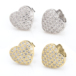 Boucles d'Oreilles Cœur Zirconium