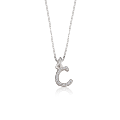 Collier Pendentif Initiale avec Zirconium