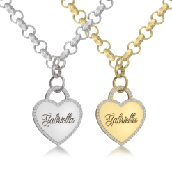 Collier Cœur avec Prénom et Zirconium