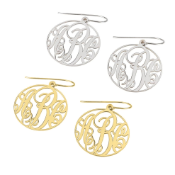 Boucles d'Oreilles Pendantes avec Monogramme