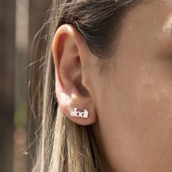 Boucles d'Oreilles Clous avec Prénom