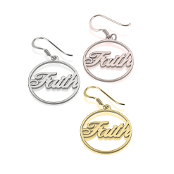 Boucles d'Oreilles Cercle avec Prénom