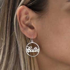 Boucles d'Oreilles Cercle avec Prénom