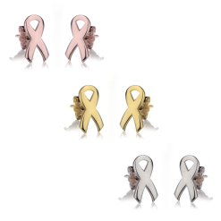 Boucles d'Oreilles Ruban Rose