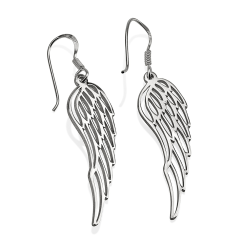 Boucles d'Oreilles Pendantes avec Ailes d'Ange