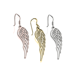 Boucles d'Oreilles Pendantes avec Ailes d'Ange