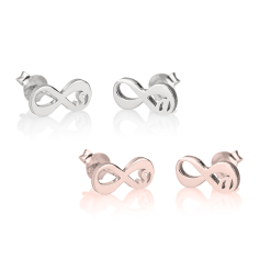 Boucles d'Oreilles Clous Infini avec Initiale