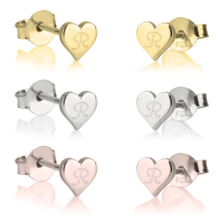 Boucles d'Oreilles Clous Cœur