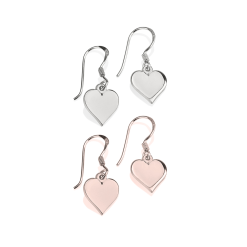 Boucles d'Oreilles Pendantes avec Cœur