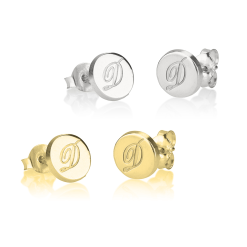 Boucles d'Oreilles Initiale Gravée
