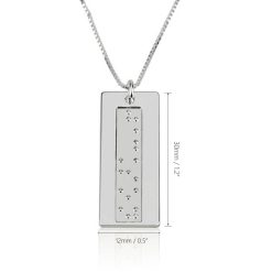 Collier Barre Verticale Gravure Braille