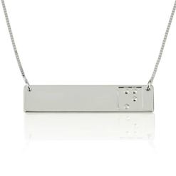 Collier Barre Gravure Braille