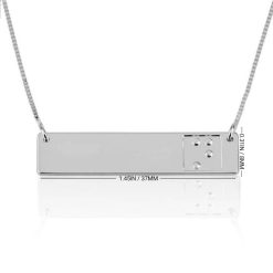 Collier Barre Gravure Braille