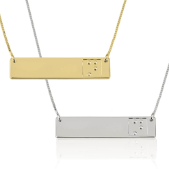 Collier Barre Gravure Braille